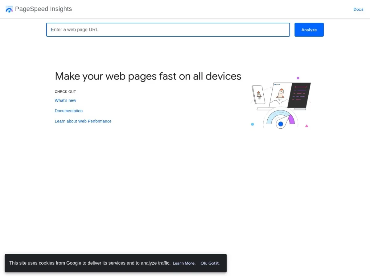 Captura de pantalla de la web pagespeed.web.dev