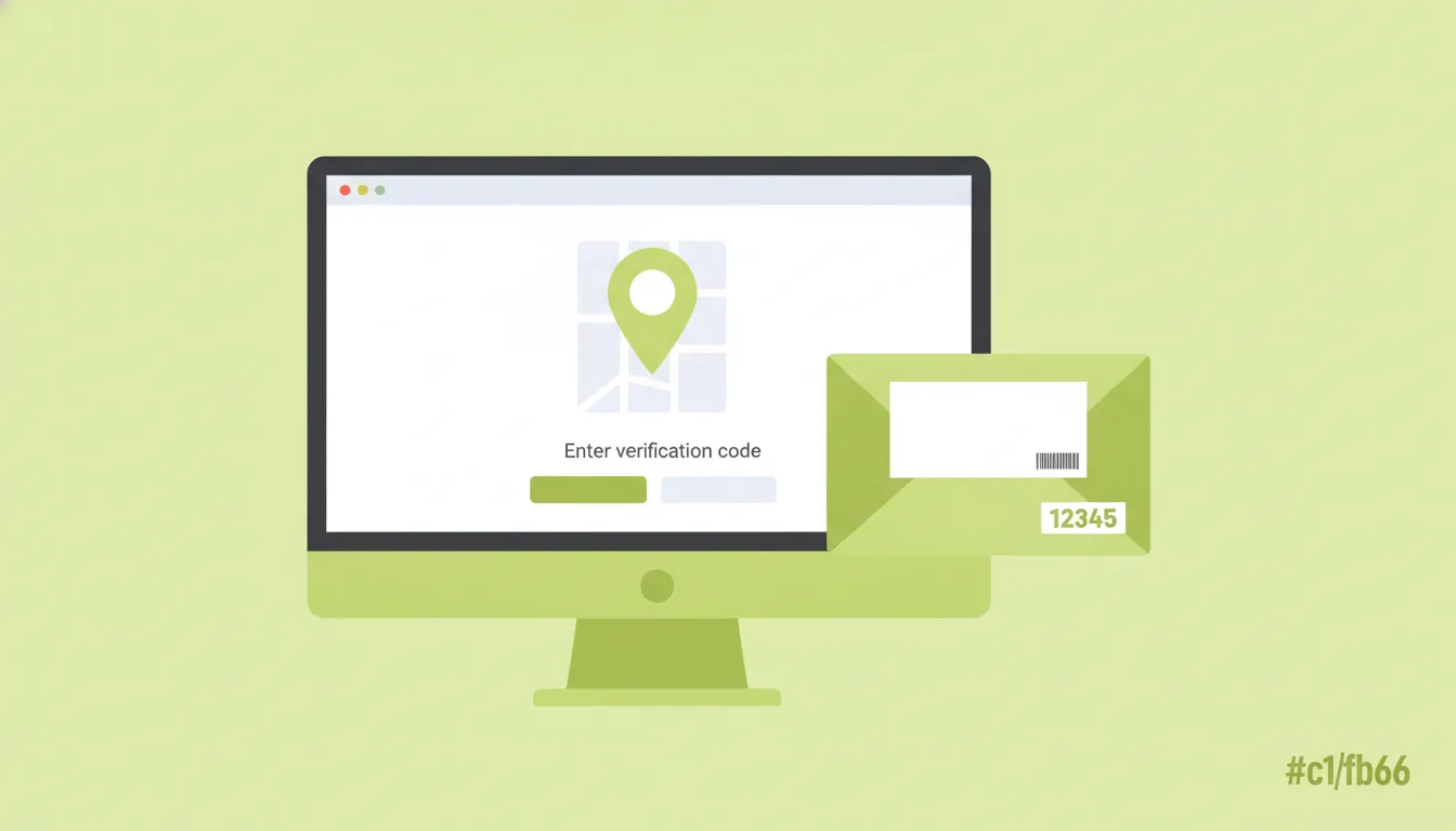 Verificación Google Business Profile con código postal en sobre